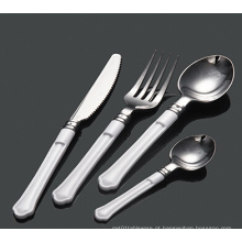 Plastic Silver Coating Cutlery com alça de plástico